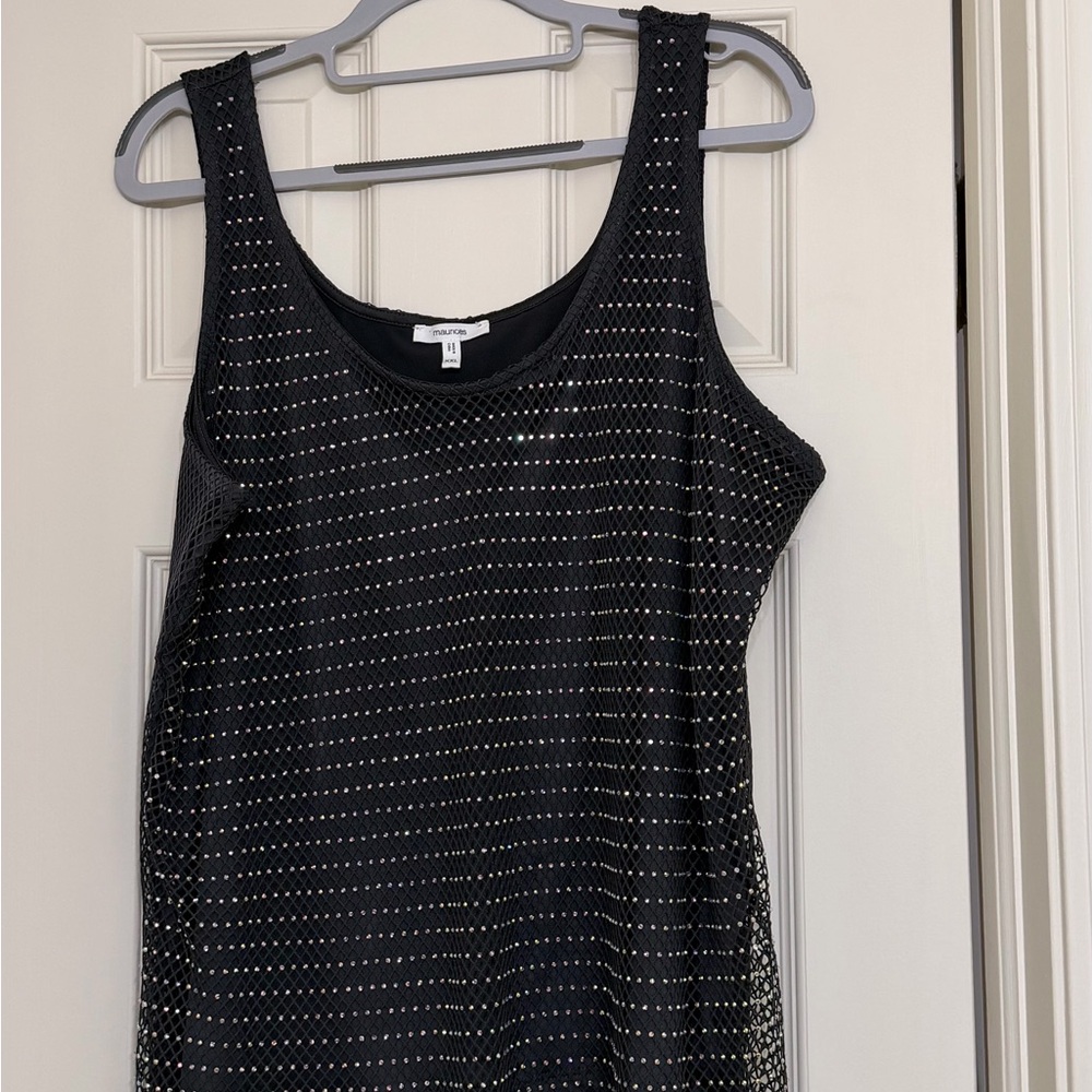 Black Sequin Tank Top